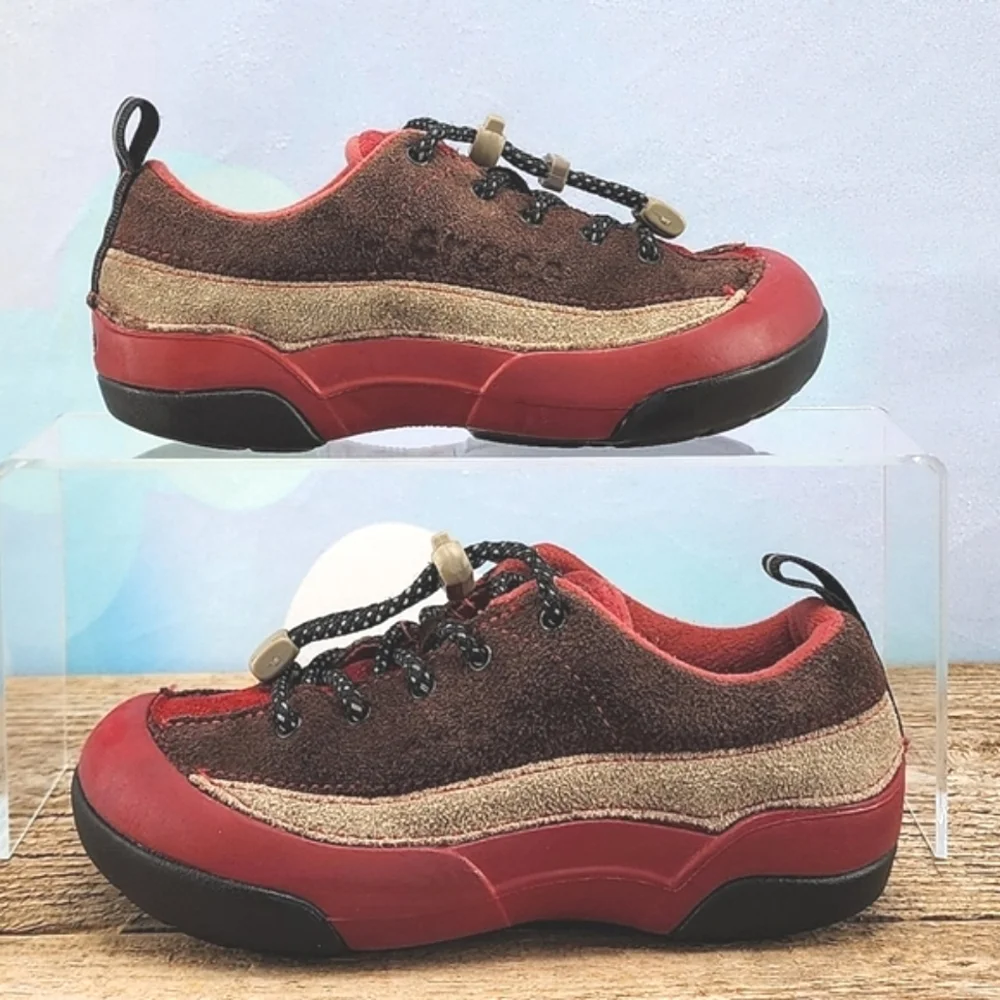 CROCS – Comfy red/brown shoes, toddler size 12